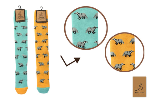 Bartleby Bold Badger Womens Funky Welly Socks