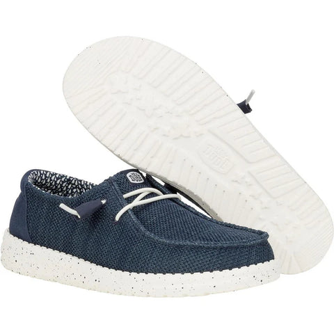 Hey Dude Wendy Stretch Sox Navy Women's Slip On Relaxed Fit Shoes