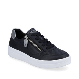 Remonte D0J02-14 Womens Navy Leather Lace Up Trainers