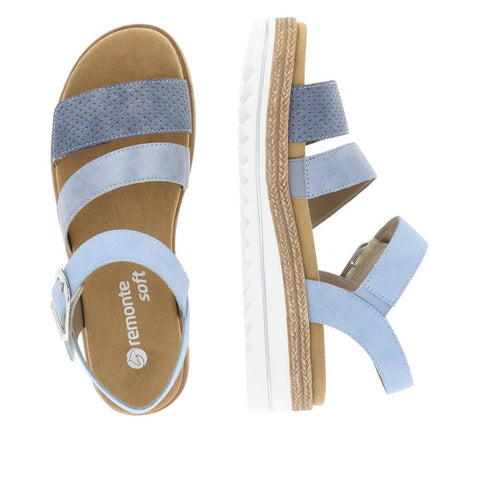 Remonte D0Q55-12 Blue Womens Touch Fastening Platform Sandals