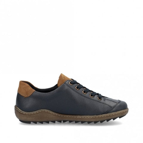 Remonte R1402-16 Blue Combination Womens Lace Up Zip Up Shoes
