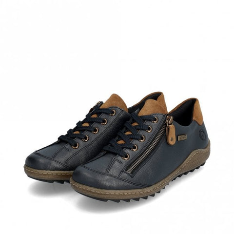 Remonte R1402-16 Blue Combination Womens Lace Up Zip Up Shoes