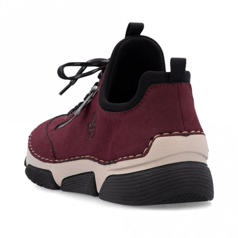 Rieker 45973-36 Bordeaux Womens Casual Comfort Lace Up Trainers