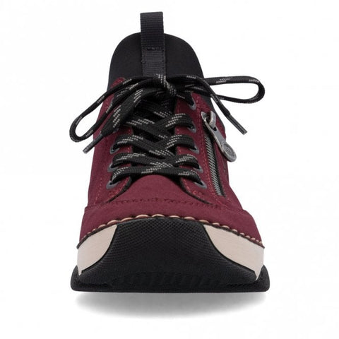 Rieker 45973-36 Bordeaux Womens Casual Comfort Lace Up Trainers