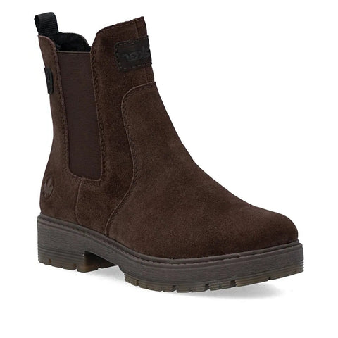 Rieker 75860-250 Black Womens Water Resistant Warm Lining Casual Comfort Zip Up Ankle Boots