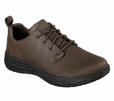 Skechers Mens 65624/CHOC Chocolate Harsen-Rendo Lace Up Casual Shoes