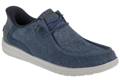 Skechers Slip Ins 210959/DEN Denim Relaxed Fit: Melson - Coronado Mens Canvas Casual Comfort Hands Free Slip On Shoes