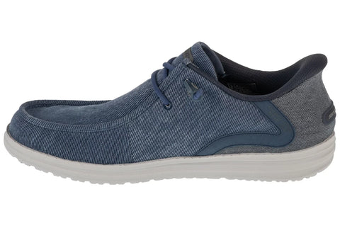 Skechers Slip Ins 210959/DEN Denim Relaxed Fit: Melson - Coronado Mens Canvas Casual Comfort Hands Free Slip On Shoes