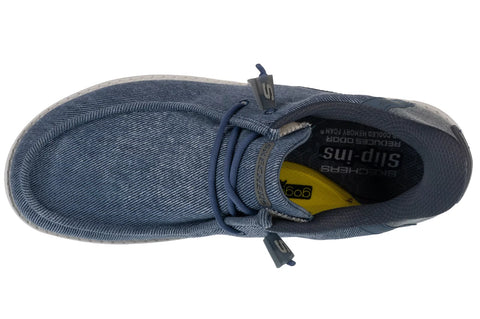Skechers Slip Ins 210959/DEN Denim Relaxed Fit: Melson - Coronado Mens Canvas Casual Comfort Hands Free Slip On Shoes