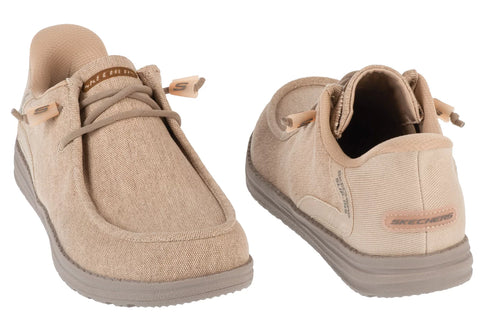 Skechers Slip Ins 210959/TPE Taupe Relaxed Fit: Melson - Coronado Mens Canvas Casual Comfort Hands Free Slip On Shoes