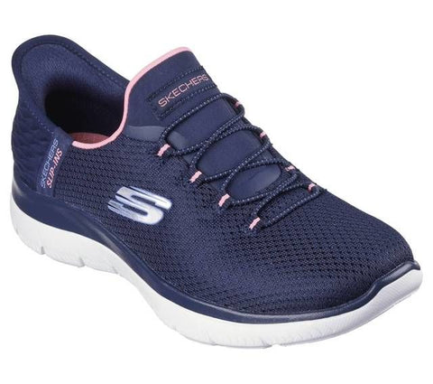 Skechers Slip - Ins 150123/NVPK Navy Pink Summits - Diamond Dream Womens Casual Comfort Hands Free Slip On Shoes