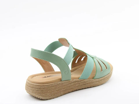 Heavenly Feet Sadie Mint Womens Low Wedge Sandals