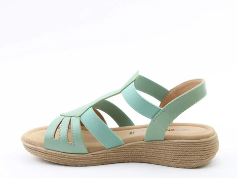 Heavenly Feet Sadie Mint Womens Low Wedge Sandals