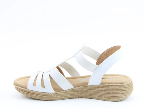 Heavenly Feet Sadie White Womens Low Wedge Sandals