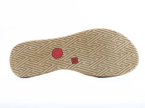 Heavenly Feet Sara Stone/Tan Womens Low Wedge Sandals