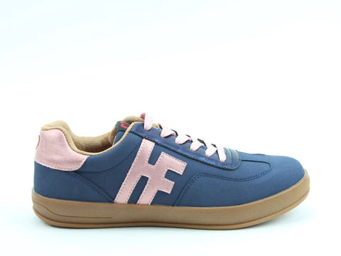 Heavenly Feet Madison Navy/Pink Womens Comfort Casual Lace Up Trainers