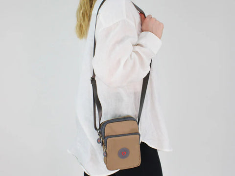 Heavenly Feet Beacon Camel Crossbody Bag