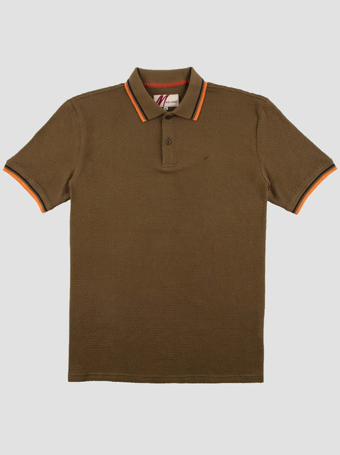 Mish Mash 2961 Stockholm - Khaki Mens Short Sleeve Polo Shirt