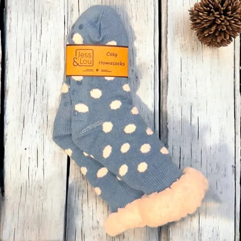 Jess And Lou Cosy Lined Slipper Socks For Ladies - Super Soft, Warm & Comfortable