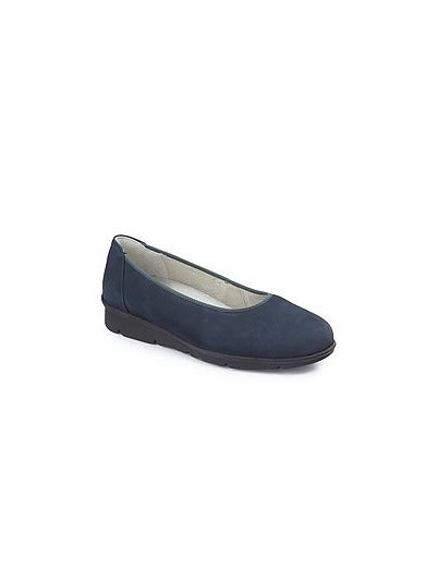 Waldlaufer 693504 191 217 Womens K-Inga Marine Wide Fitting Ballerina Pumps Shoes