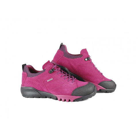 Waldlaufer Womens 787952 403 228 Womens H-Amiata Gummi Schwarz Fuchsia Lace Up Waterproof Walking Shoes