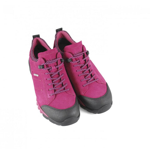 Waldlaufer Womens 787952 403 228 Womens H-Amiata Gummi Schwarz Fuchsia Lace Up Waterproof Walking Shoes