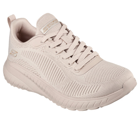 Skechers Bobs Sport Squad Chaos 117209/NUDE Pink Womens Casual Comfort Lace Up Trainers