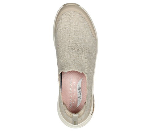 Skechers Arch Fit- Quick Start 149563/TPE Taupe Womens Casual Comfort Slip On Shoes