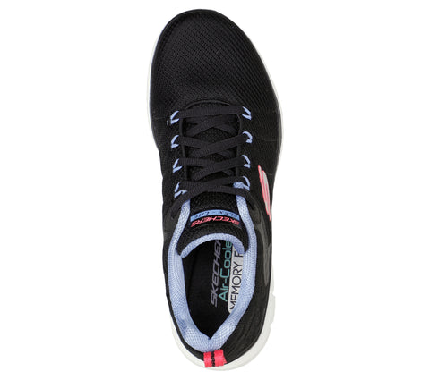 Skechers 149580/BKMT Black Women's Sporty Knit Mesh Upper Trainers