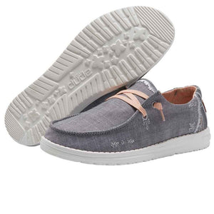 Dude Wendy Boho Grey Women's Slip On Canvas Relaxed Fit Shoes