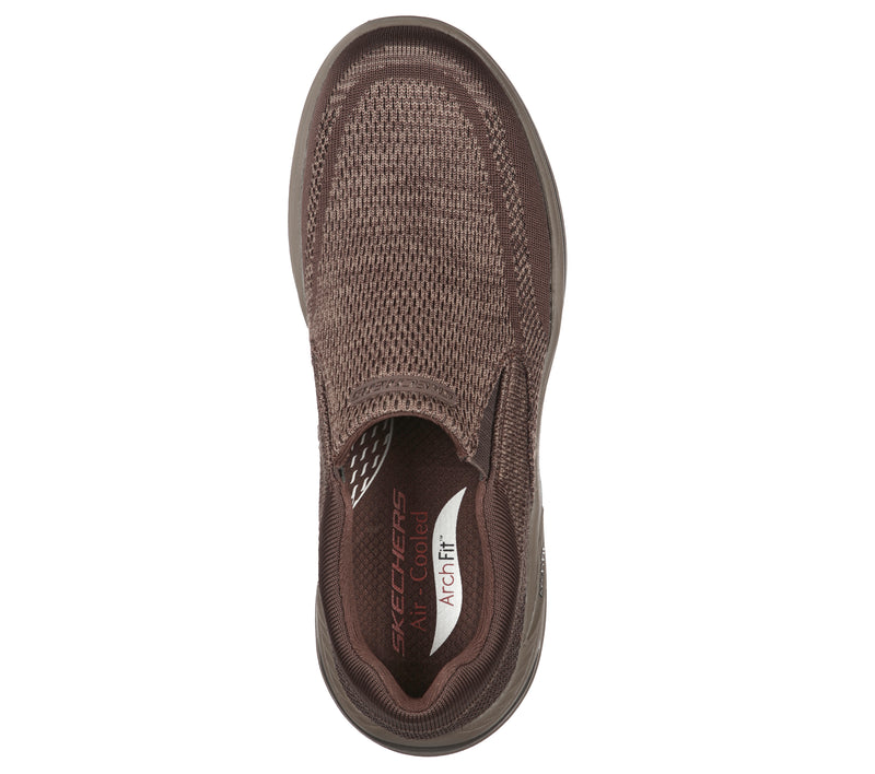 Skechers Relaxed Fit: Arch Fit Motley- Vaseo 204495/BRN Brown Mens Casual  Comfort Leather Slip On Shoes