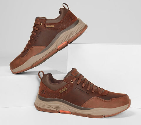 Skechers Relaxed Fit: Benago - Hombre 210021/CDB Brown Mens Casual Comfort Leather Lace Up Shoes