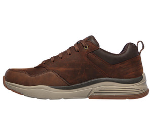 Skechers Relaxed Fit: Benago - Hombre 210021/CDB Brown Mens Casual Comfort Leather Lace Up Shoes