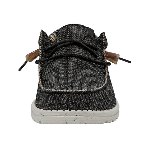 Hey Dude Wally Knit Charcoal Men's Slip On Organic Cotton Canvas Shoes