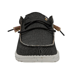 Hey Dude Wally Knit Charcoal Men's Slip On Organic Cotton Canvas Shoes