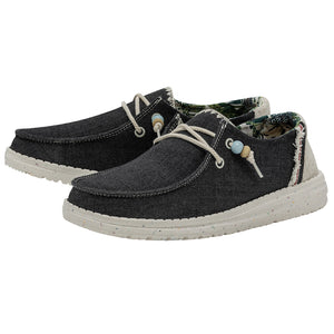 Hey Dude Wendy Fringe Carbon Women's Slip On Canvas Relaxed Fit Shoes