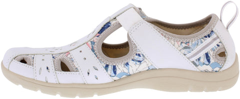 Free Spirit Cleveland White Multi Womens Casual Touch Fastening Suede Shoes