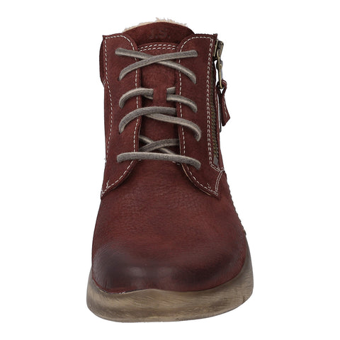 Josef Seibel Conny 52 Bordeaux Womens Lightweight Casual Comfort Leather Lace Up Boots