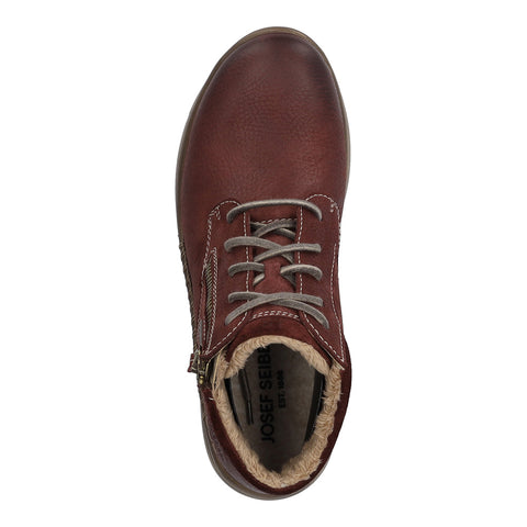 Josef Seibel Conny 52 Bordeaux Womens Lightweight Casual Comfort Leather Lace Up Boots