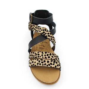 Blowfish Fandie BF9000 Sand Pixie Leopard/Black Womens Vegan Casual Comfort Open Toe Sandals