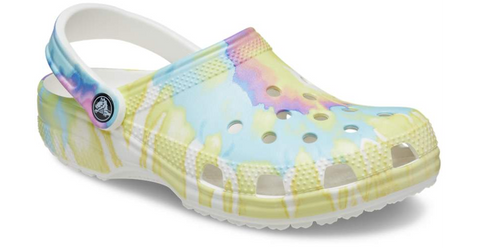 Crocs Classic Tie Dye Whi/Multi Clog Casual Slip On Shoes Lightweight Beach