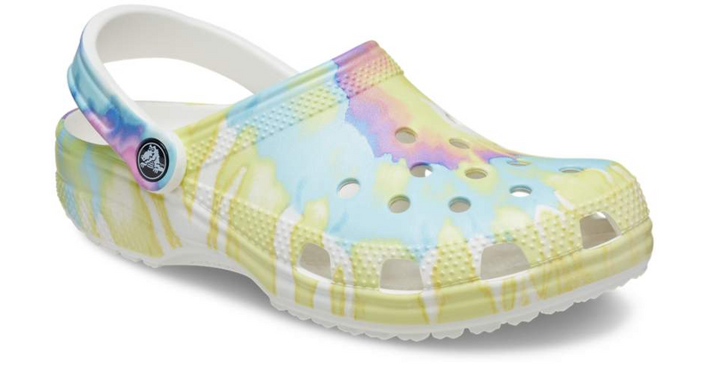 Crocs Classic Tie Dye Whi Multi Clog Casual Slip On Shoes Lightweight Beach
