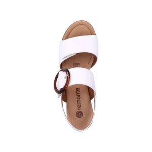 Remonte D0P53-80 Cream Womens Casual Comfort Touch Fastening Straps Buckle Detail Sandals