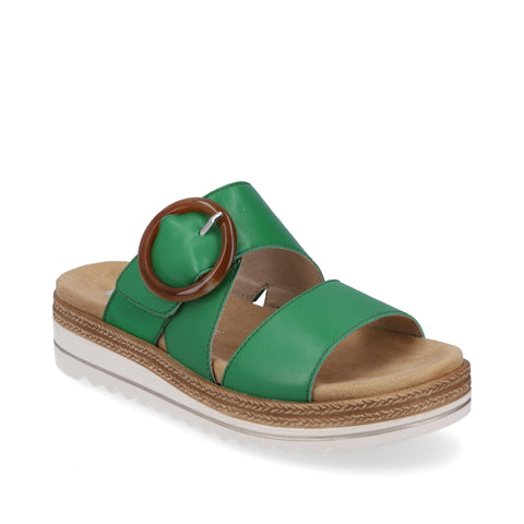 Remonte D0Q51-52 Green Womens Casual Comfort Buckle Detail Slip On Mule Sandals
