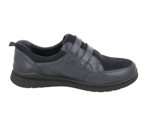 EasyB 78722N Orla Navy Womens Casual Comfort Leather/Mesh Wide Fit Comfort Shoes