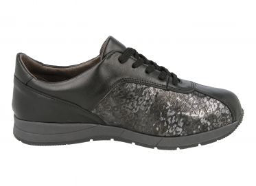 EasyB 78770A Whitworth Black (2V) Womens Casual Comfort Stretch Leather Shoes