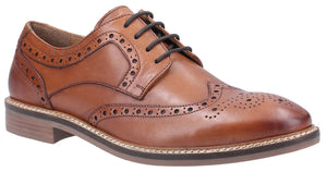 Hush Puppies Bryson Tan Mens Lace Up Leather Brogue Shoes