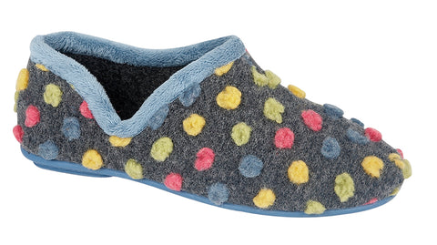 Sleepers LS311LC Light Blue/Multi Womens Casual Comfort Slippers