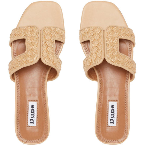 Dune Loupe Raffia Natural Womens Comfort Sliders