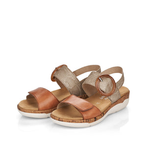 Remonte R6853-90 Tan Womens Casual Comfort Buckled Sandals